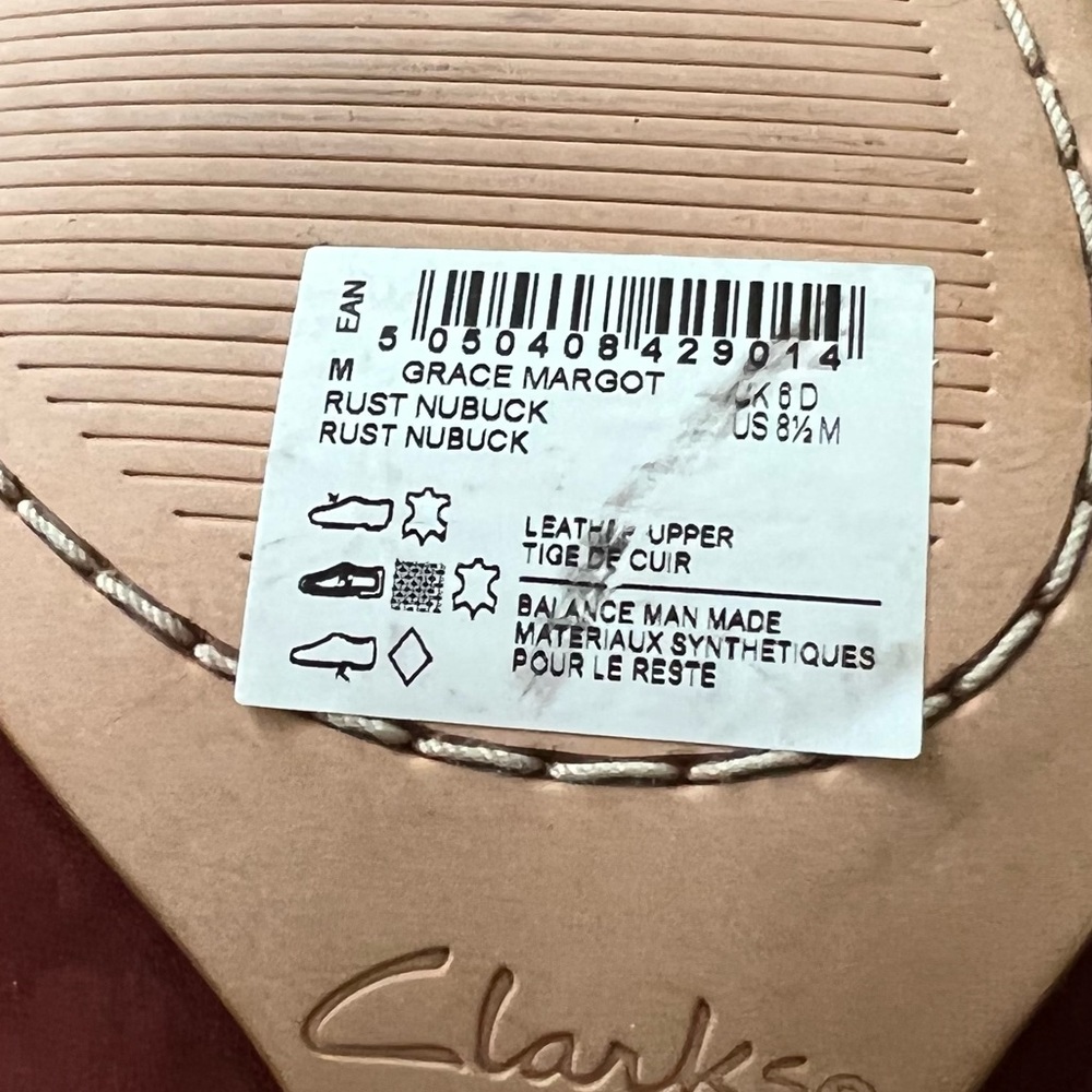 NEW Clarks Grace Margot Rust Nubuck Leather Ankle Boots, Size UK 6 US 8½ - Picture 10 of 11
